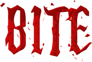 The word BITE in red, dripping letters. The logo for the game of the same name.
